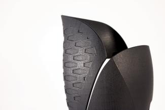 Bespoke Prosthetic Fairing - Hex Pattern in Black Polymer 